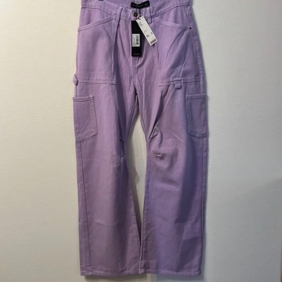NEW Urban Outfitters Lioness Miami Vice Cargo Lilac Purple Denim Pants Jeans L 8 - Picture 5 of 16